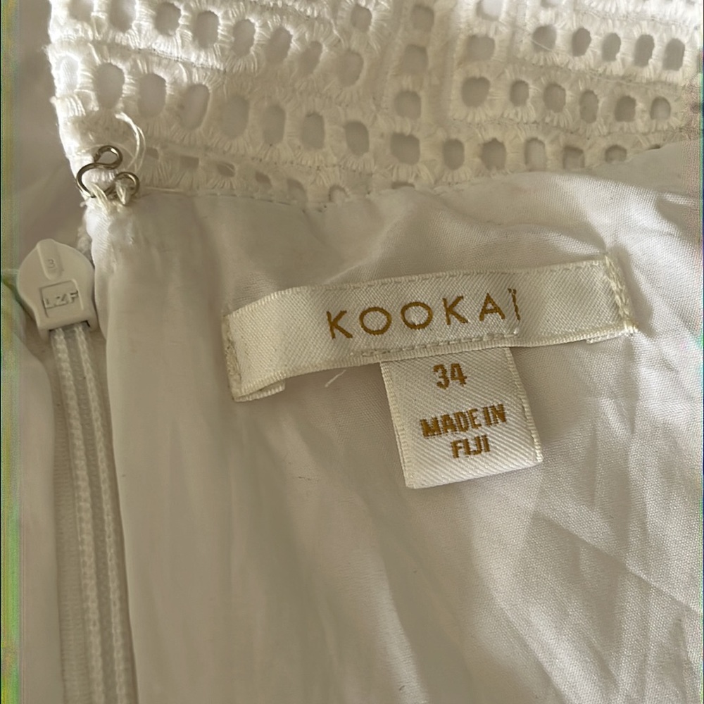 KOOKAI White Broderie Anglaise Embroidered Off The Shoulder Mini Dress - Picture 15 of 16